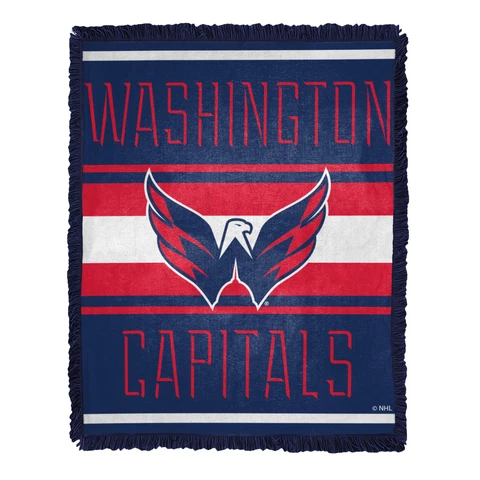 Northwest NHL Washington Capitals Nose Tackle Woven Jacquard Throw Blanket Cover