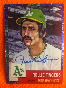 ROLLIE FINGE 2022 TOPPS CHROME PLATINUM ANNIVERSARY BLUE TOILET AUTO /99 A'S - Bild 1 von 2