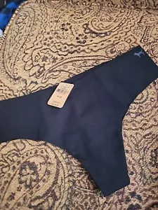Ladies Size Medium Black Thong Underwear Pink Brand By Victoria Secret Panties - Picture 1 of 6