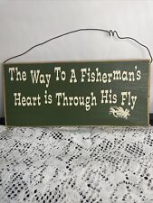 Wooden Sign The Way To A Fisherman’s Heart 