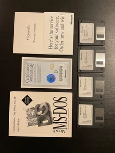 MS DOS 6.22 OEM versione completa, licenza e libro (versione floppy da 3,5") - TESTATO - Foto 1 di 1