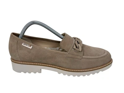 Mephisto Womens Size 9.5 Light Taupe Salka Lug Sole Loafer Shoes Suede Leather - Image 1 of 4
