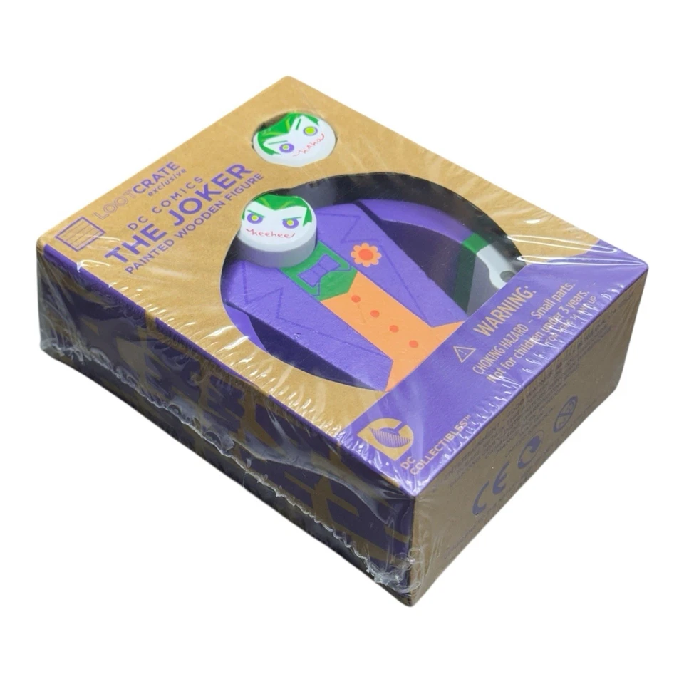 NEW DC Comics The Joker Painted Wooden Figure Loot Crate Exclusive Batman - Image 1 of 3