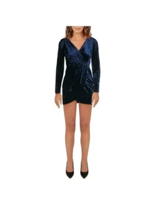 NECESSARY OBJECTS Womens Long Sleeve Micro Mini Cocktail Sheath Dress - Picture 1 of 3