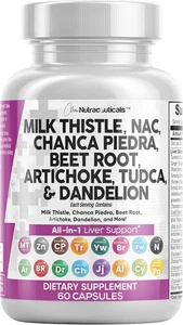 Milk Thistle NAC Chanca Piedra Beet Root Artichoke Dandelion Root - Liver Cleans - Picture 1 of 9
