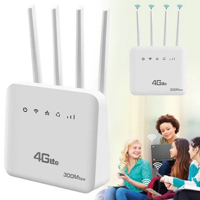 4G LTE Router, 300Mbps 4G LTE WiFi WiFi Router, 4G SIM Card Router for Home - Image 1 of 4