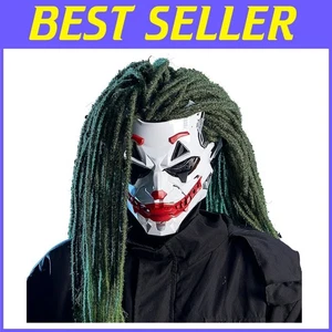 Moderne geometrische Clown Maske, weiß/rot - Bild 1 von 10