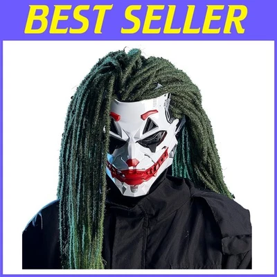 Modern Geometric Clown Mask, White/Red - Image 1 of 4