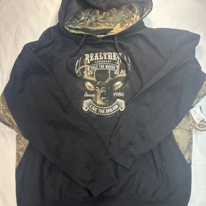 Vintage Deer Realtree Hoodie Mens XL Camo Hunting Outdoors Pullover NWT ‘Ranger’ - Picture 1 of 12