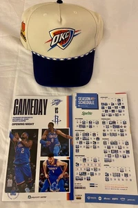 OKC Thunder Championship Home Opener SGA Lot 10/21/25- Game Program Magnet & Hat - Picture 1 of 6