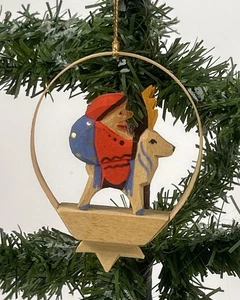 1807/25 Anhänger Baumanhänger Nikolaus  Weihnachtsmann  geschnitzt Erzgebirge - Picture 1 of 4