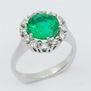 1 Ring 750/-, mit Brillianten und Smaragd Dublette, Größe: 54, 5,14g - Bild 1 von 1