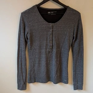 Albion Fit Damen grau Cabin Fever Henley Langarmshirt Small - Bild 1 von 5