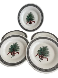 "5 platos de ensalada/postre festivos de Navidad Pfaltzgraff Farmers Market de Farrell 8""" - Imagen 1 de 7