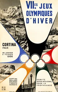VII Juegos Olímpicos de Invierno - Cortina, Italia - 1956 - Cartel publicitario - Imagen 1 de 1