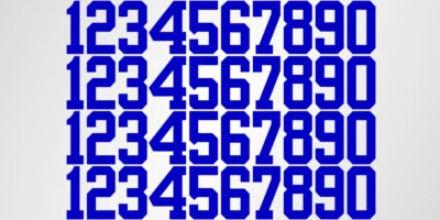 Hoja de calcomanías adhesivas de vinilo 0-9 números 40 números totales tipo número deportivo Foto 1 de 4