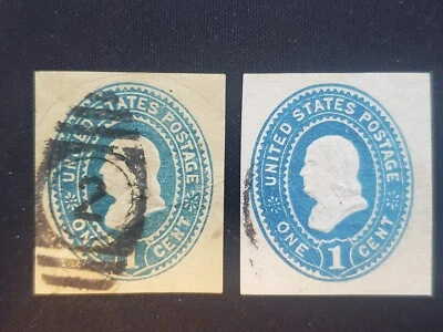 Nice 1¢ Genuine Scott #U294 Benjamin Franklin, 1887-1894 USED Cut Square (2) - Image 1 of 3