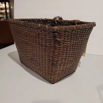 自行车篮:全新 Retrospec 经典甘蔗编织托托篮深棕色着色 — 第 1/4 张图片