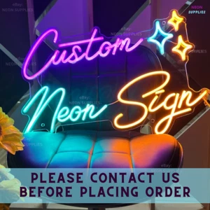 Maßgeschneiderte LED Neon Logo Schild individueller Name personalisieren Bar Licht Wohnkultur Wand - Bild 1 von 11
