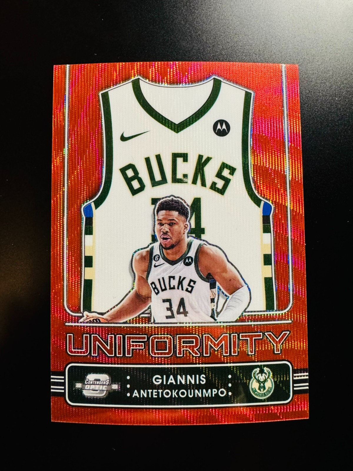 Giannis Antetokounmpo 2022-23 Contenders Optic Asia Tmall Uniformity Red Wave