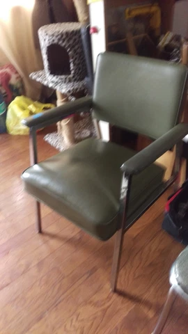 Vintage MCM (1955) Steelcase Armchair - Chrome and Leather Cover