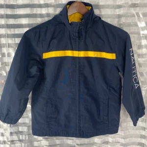 Nautica Navy/Yellow Hooded Zip Up Jacket - Picture 1 of 6