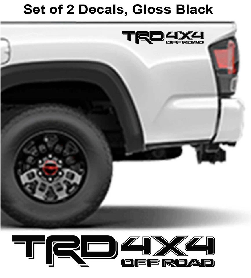 2  TRD Off Road 4x4  Toyota Tacoma Tundra Pair Decals Stickers  Gloss Black - Image 1 of 1