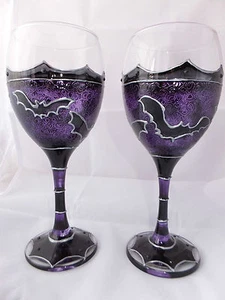 Bat Wine Gin Beer Goblet Glass Goth Metal Halloween Gift Angel Vampire Pagan - Picture 1 of 10