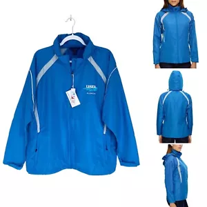 North End Ash City Hooded Jacket Women 3XL Audio Access Roll-Away Hood Blue/Gray - Picture 1 of 16