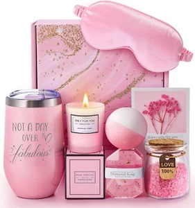 Birthday Gifts for Women, Unique Spa Gift Basket Set for Mothers Day, Valentines - Picture 1 of 7