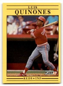 1991 Fleer #77 Luis Quinones    Cincinnati Reds Baseball Cards EX/NM ID:55227