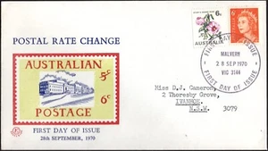 Australia 1970 6c QE II y 6c bobina nueva tarifa Excelsior dirigida FDC, en muy buen estado - Imagen 1 de 1
