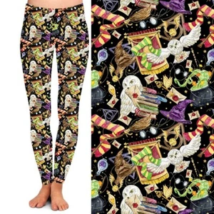 Harry Potter Hogwarts Cappello Ordinamento Gufo Leggings Donna TC2 Extra Taglie Forti 20-24 - Foto 1 di 2