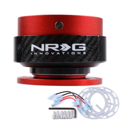 Red NRG Carbon Fiber Quick Release Hub Snap of Steering Wheel Boss Kit - Image 1 of 4