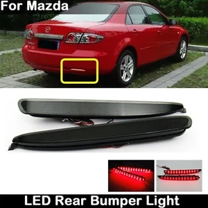 2x Luces de freno traseras antiniebla reflector parachoques LED lentes negras para Mazda 6 2003-2008 - Imagen 1 de 23