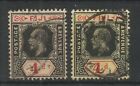 FIJI 1912-23, MCA 4d TWO SHADES FINE USED, SG 131, 131a.