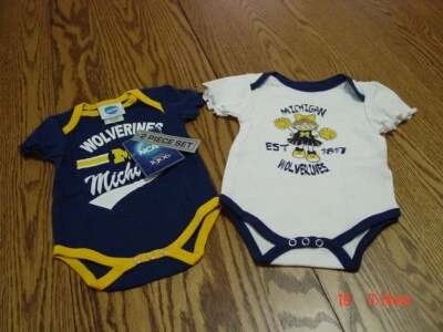 Infant Toddler Girl 2 Piece Michigan Wolverines Creeper set by NCAA - Image 1 of 2