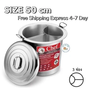 Caldera de cocina recta curva de sopa de fideos de acero inoxidable Pot Chef cebra 50 cm. - Imagen 1 de 6