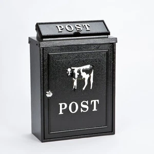 Aluminium, Lockable Mailbox / Letterbox with Cow Motif - Picture 1 of 1