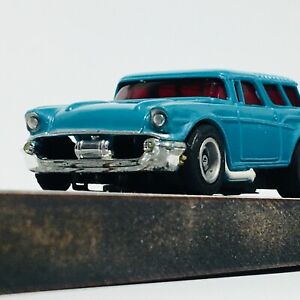 AFX Aurora '57 Chevy Nomad Wagon, Blue w/ White Pipes, AFX Chassis