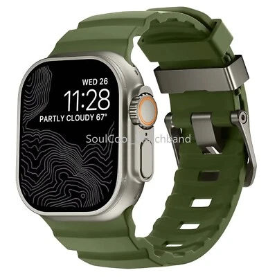 Silicone Sports Band Strap For Apple Watch Ultra 3 11 10 9 8 SE 42/44/45/46/49mm - Image 1 of 4