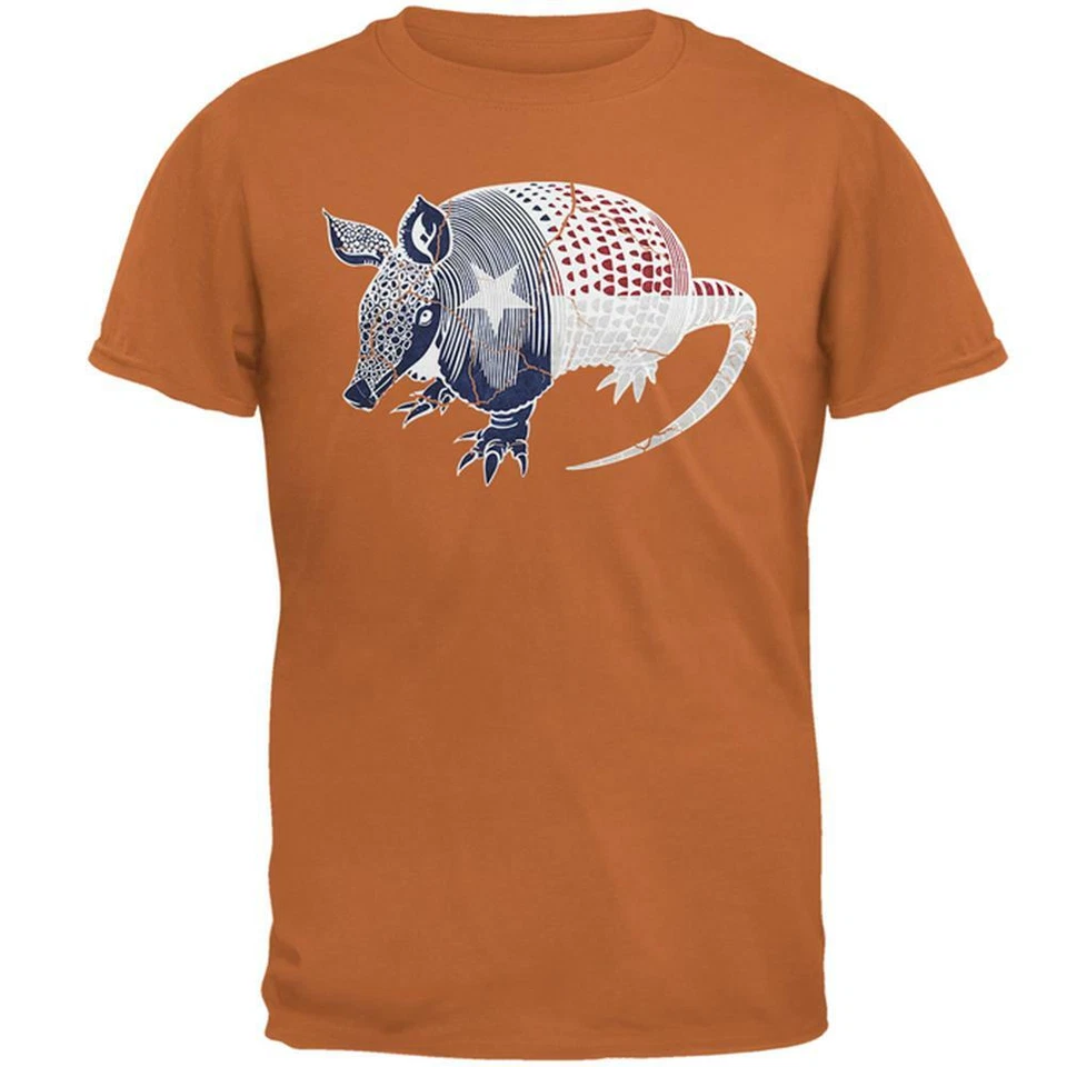 Camiseta para hombre Armadillo bandera estatal de Texas silueta envejecida Foto 1 de 1