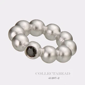 Authentic Endless Sterling Silver Black Flashy Dot Silver Bead 41207-2 - Picture 1 of 1