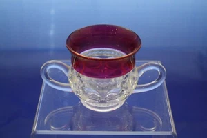 Sugar-Open King's Crown-Ruby Flashed (Top Only) by Tiffin-Franciscan Thumbprint - Picture 1 of 7