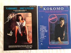 1980’s Movie Sheet Music Lot of 2 (Flashdance What A Feeling/Kokomo) - Picture 1 of 2