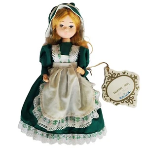 Vtg 9" Treasure Doll by Kelvin Country Miss Nancy TD-105 Green Dress Bonnet Tags - Picture 1 of 9