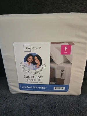 Juego de Sábanas MAINSTAYS Super Suave Completo MICROFIBRA CEPILLADA Color Beige Ojos - NUEVO Foto 1 de 3