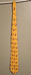 VINTAGE Polo Ralph Lauren Tie Polo Horse Pony Yellow Silk Luxury Necktie USA - Picture 1 of 7