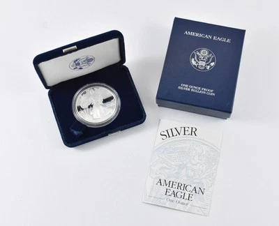 American Silver Eagle 2001-W PRUEBA 1 OZ plata - moneda y caja y certificado de autenticidad Foto 1 de 4
