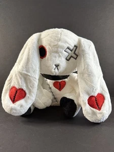 Oso de peluche de terror puntadas de conejo conejito espeluznante gótico Halloween juguete corazones peluche - Imagen 1 de 11